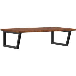 vidaXL Basin Shelf Wall Mounted Bathroom Countertop Steel and Solid Wood Oak vidaXL Basin Shelf Wall Mounted Bathroom Countertop Steel and Solid Wood Oak