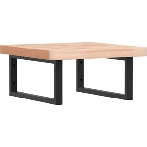 vidaXL Basin Shelf Wall Mounted Bathroom Countertop Steel and Solid Wood Beech vidaXL Basin Shelf Wall Mounted Bathroom Countertop Steel and Solid Wood Beech