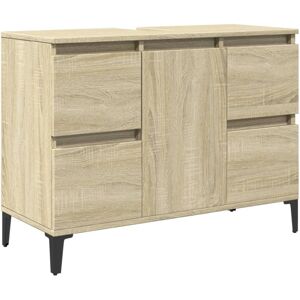 vidaXL Sink Cabinet Vanity Unit Storage Cupboard Sonoma Oak Engineered Wood vidaXL Sink Cabinet Vanity Unit Storage Cupboard Sonoma Oak Engineered Wood