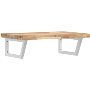 vidaXL Basin Shelf Wall Mounted Bathroom Countertop Steel & Solid Wood Acacia vidaXL Basin Shelf Wall Mounted Bathroom Countertop Steel & Solid Wood Acacia