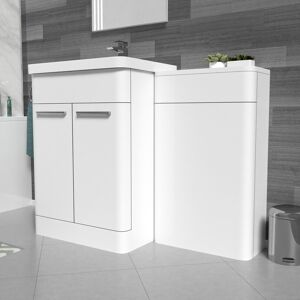 Nes Home White 1100mm Freestanding Cabinet Ceramic Basin & WC Unit Nes Home White 1100mm Freestanding Cabinet Ceramic Basin & WC Unit