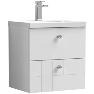 Balterley Cube Wall Hung 2 Drawer Geometric Vanity Basin Unit & Ceramic Mid-Edge Basin - 5 Balterley Cube Wall Hung 2 Drawer Geometric Vanity Basin Unit & Ceramic Mid-Edge Basin - 5