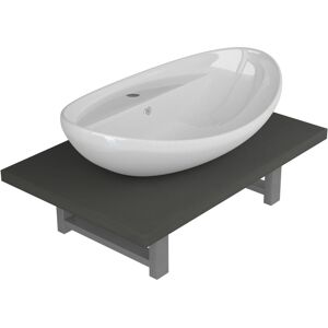 vidaXL Bathroom Oval Basin Ceramic Wall Shelf - Bathroom Furniture Set vidaXL Bathroom Oval Basin Ceramic Wall Shelf - Bathroom Furniture Set