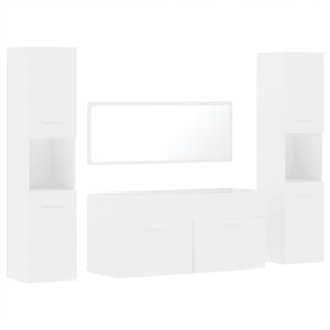 (white) vidaXL Bathroom Furniture Set 4 Piece Cabinet Engineered Wood (white) vidaXL Bathroom Furniture Set 4 Piece Cabinet Engineered Wood