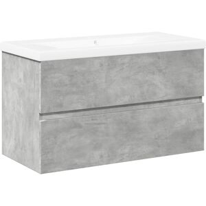 (concrete grey, 80 x 38.5 x 45 cm) vidaXL Bathroom Furniture Set Cabinet Enginee (concrete grey, 80 x 38.5 x 45 cm) vidaXL Bathroom Furniture Set Cabinet Enginee