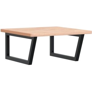 vidaXL Wall-mounted washbasin shelf steel and solid beech wood - Bathroom Shelf vidaXL Wall-mounted washbasin shelf steel and solid beech wood - Bathroom Shelf