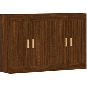 vidaXL Wall Mounted Cabinets Bathroom Cabinet 2 pcs Brown Oak Engineered Wood vidaXL Wall Mounted Cabinets Bathroom Cabinet 2 pcs Brown Oak Engineered Wood