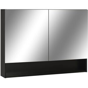 vidaXL LED Bathroom Mirror Cabinet Black MDF Washroom Vanity Unit Furniture vidaXL LED Bathroom Mirror Cabinet Black MDF Washroom Vanity Unit Furniture