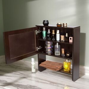 Gr8 Home Bathroom Storage Wall Mounted Cabinet Wooden Brown Door Cupboard Shelf Organiser Gr8 Home Bathroom Storage Wall Mounted Cabinet Wooden Brown Door Cupboard Shelf Organiser