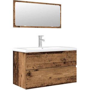 (old wood) vidaXL Bathroom Furniture Set Basin Multi Sizes/Colours with/without (old wood) vidaXL Bathroom Furniture Set Basin Multi Sizes/Colours with/without