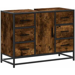 (smoked oak) vidaXL Bathroom Sink Cabinet Black 80x33x60 cm Engineered Wood (smoked oak) vidaXL Bathroom Sink Cabinet Black 80x33x60 cm Engineered Wood