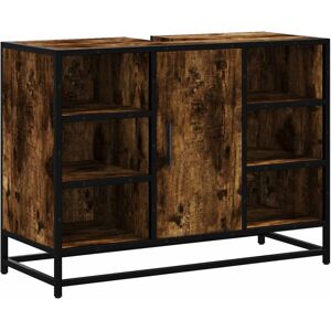 (smoked oak) vidaXL Bathroom Sink Cabinet Smoked Oak 80x33x60 cm Engineered Wood (smoked oak) vidaXL Bathroom Sink Cabinet Smoked Oak 80x33x60 cm Engineered Wood