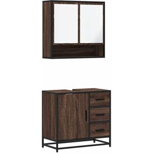 (brown oak) vidaXL 2 Piece Bathroom Furniture Set Black Engineered Wood bathroom (brown oak) vidaXL 2 Piece Bathroom Furniture Set Black Engineered Wood bathroom