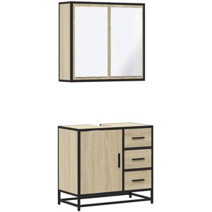 (sonoma oak) vidaXL 2 Piece Bathroom Furniture Set Black Engineered Wood bathroo (sonoma oak) vidaXL 2 Piece Bathroom Furniture Set Black Engineered Wood bathroo