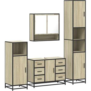 (sonoma oak) vidaXL Bathroom Furniture Set 4Â Piece Cupboard Sink Cabinet Engine (sonoma oak) vidaXL Bathroom Furniture Set 4Â Piece Cupboard Sink Cabinet Engine