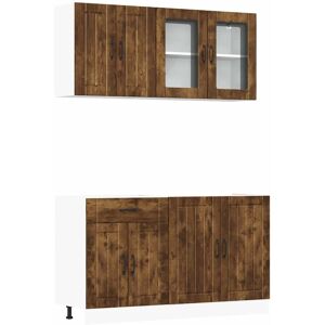 (smoked oak) vidaXL 4 Piece Kitchen Cabinet Set Kalmar Grey Sonoma Engineered Wo (smoked oak) vidaXL 4 Piece Kitchen Cabinet Set Kalmar Grey Sonoma Engineered Wo