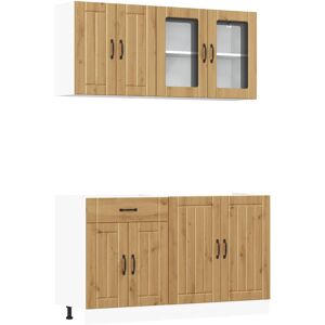 (artisan oak) vidaXL 4 Piece Kitchen Cabinet Set Kalmar Grey Sonoma Engineered W (artisan oak) vidaXL 4 Piece Kitchen Cabinet Set Kalmar Grey Sonoma Engineered W