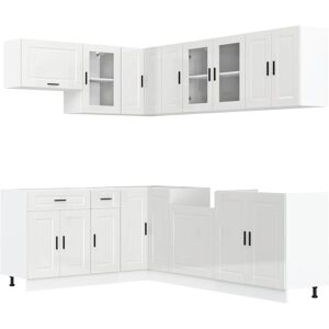 (high gloss white) vidaXL 11 Piece Kitchen Cabinet Set Porto Brown Oak Engineere (high gloss white) vidaXL 11 Piece Kitchen Cabinet Set Porto Brown Oak Engineere