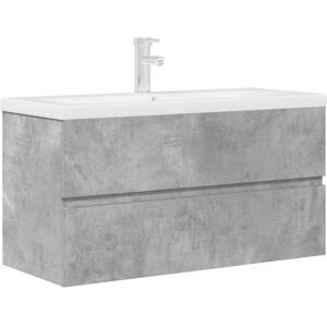 (90 x 38.5 x 45 cm) vidaXL 2 Piece Bathroom Furniture Set Concrete Grey Engineer (90 x 38.5 x 45 cm) vidaXL 2 Piece Bathroom Furniture Set Concrete Grey Engineer