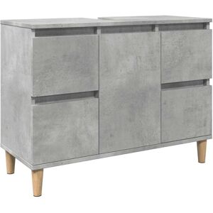 vidaXL Sink Cabinet Concrete Grey 80x33x60 cm Engineered Wood vidaXL Sink Cabinet Concrete Grey 80x33x60 cm Engineered Wood