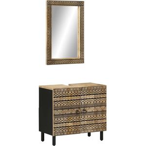 vidaXL 2 Piece Bathroom Furniture Set Solid Wood Mango bathroom cabinet vidaXL 2 Piece Bathroom Furniture Set Solid Wood Mango bathroom cabinet