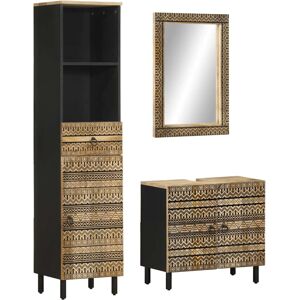 vidaXL 3 Piece Bathroom Furniture Set Solid Wood Mango bathroom cabinet vidaXL 3 Piece Bathroom Furniture Set Solid Wood Mango bathroom cabinet