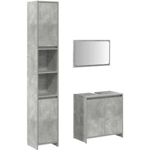 vidaXL 3 Piece Bathroom Furniture Set Concrete Grey Engineered Wood vidaXL 3 Piece Bathroom Furniture Set Concrete Grey Engineered Wood