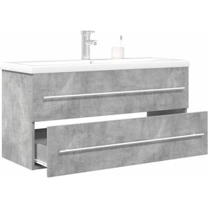 vidaXL 2 Piece Bathroom Furniture Set Concrete Grey Engineered Wood vidaXL 2 Piece Bathroom Furniture Set Concrete Grey Engineered Wood
