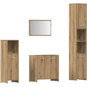 (artisan oak) vidaXL Bathroom Furniture Set 4 Piece Engineered Wood Storage Mult (artisan oak) vidaXL Bathroom Furniture Set 4 Piece Engineered Wood Storage Mult