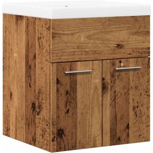 (old wood, 41 x 38.5 x 46 cm) vidaXL Sink Cabinet with Built-in Basin White and (old wood, 41 x 38.5 x 46 cm) vidaXL Sink Cabinet with Built-in Basin White and