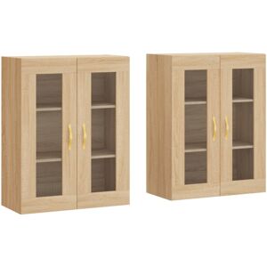 vidaXL Wall Mounted Cabinets Bathroom Cabinet 2 pcs Sonoma Oak Engineered Wood vidaXL Wall Mounted Cabinets Bathroom Cabinet 2 pcs Sonoma Oak Engineered Wood