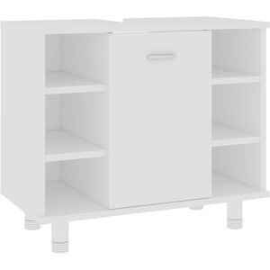 vidaXL Bathroom Cabinet White Engineered Wood Home Cupboard Rack Storage Unit vidaXL Bathroom Cabinet White Engineered Wood Home Cupboard Rack Storage Unit