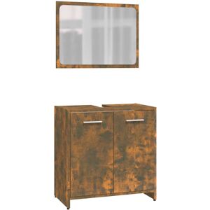 (smoked oak) vidaXL Bathroom Furniture Set Chipboard Storage Unit Cabinet Multi (smoked oak) vidaXL Bathroom Furniture Set Chipboard Storage Unit Cabinet Multi