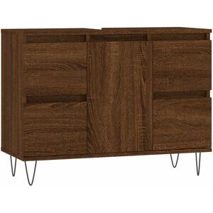 (brown oak) vidaXL Bathroom Cabinet Vanity Unit Highboard Cupboard White Enginee (brown oak) vidaXL Bathroom Cabinet Vanity Unit Highboard Cupboard White Enginee