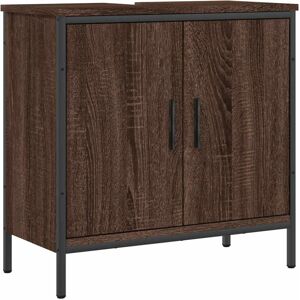 vidaXL Bathroom Sink Cabinet Storage Vanity Unit Brown Oak Engineered Wood vidaXL Bathroom Sink Cabinet Storage Vanity Unit Brown Oak Engineered Wood
