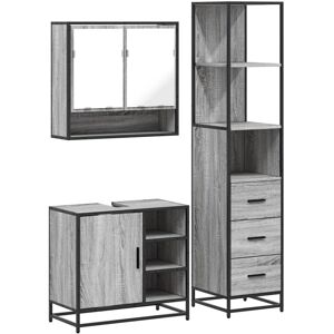 (grey sonoma) vidaXL 3 Piece Bathroom Furniture Set Black Engineered Wood bathro (grey sonoma) vidaXL 3 Piece Bathroom Furniture Set Black Engineered Wood bathro