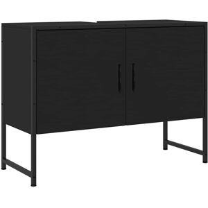 vidaXL Bathroom Sink Cabinet Vanity Unit Sink Cupboard Black Engineered Wood vidaXL Bathroom Sink Cabinet Vanity Unit Sink Cupboard Black Engineered Wood