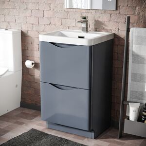 NES Home Merton Grey 500mm Floorstanding Basin Vanity Unit NES Home Merton Grey 500mm Floorstanding Basin Vanity Unit