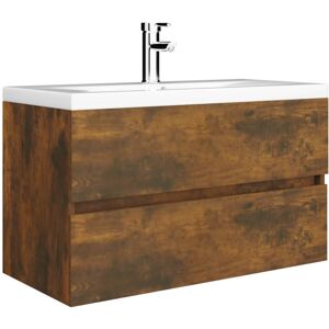 (smoked oak, 80 x 38.5 x 45 cm) vidaXL Sink Cabinet Home Bathroom Sink Unit Stor (smoked oak, 80 x 38.5 x 45 cm) vidaXL Sink Cabinet Home Bathroom Sink Unit Stor