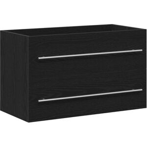vidaXL Bathroom Sink Cabinet Black Oak 80x38.5x48 cm Engineered Wood vidaXL Bathroom Sink Cabinet Black Oak 80x38.5x48 cm Engineered Wood