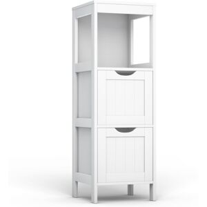 Costway Bathroom Floor Cabinet Multifunctional Side Storage Cabinet-White Costway Bathroom Floor Cabinet Multifunctional Side Storage Cabinet-White