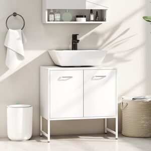 HOMCOM Bathroom Under Sink Cabinet for Basin without or with Pedestal White HOMCOM Bathroom Under Sink Cabinet for Basin without or with Pedestal White