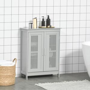 kleankin Bathroom Cabinet, Freestanding Floor Cabinet with Storage, Grey kleankin Bathroom Cabinet, Freestanding Floor Cabinet with Storage, Grey
