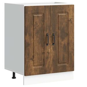 vidaXL Sink Base Cabinet Kalmar Smoked Oak 60x46x81.5 cm Engineered Wood vidaXL Sink Base Cabinet Kalmar Smoked Oak 60x46x81.5 cm Engineered Wood