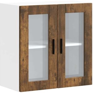 vidaXL Kitchen Wall Cabinet with Glass Door Porto Smoked Oak kitchen wall unit vidaXL Kitchen Wall Cabinet with Glass Door Porto Smoked Oak kitchen wall unit