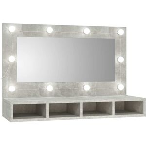 (Concrete grey) vidaXL Mirror Cabinet with LED Washroom Storage Cabinet Bathroom (Concrete grey) vidaXL Mirror Cabinet with LED Washroom Storage Cabinet Bathroom
