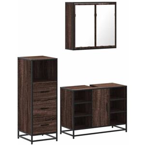 (brown oak) vidaXL 3 Piece Bathroom Furniture Set Black Engineered Wood bathroom (brown oak) vidaXL 3 Piece Bathroom Furniture Set Black Engineered Wood bathroom