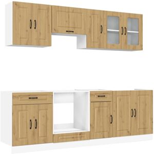 (artisan oak) vidaXL 8 Piece Kitchen Cabinet Set Kalmar Grey Sonoma Engineered W (artisan oak) vidaXL 8 Piece Kitchen Cabinet Set Kalmar Grey Sonoma Engineered W
