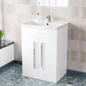 NES Home Aric 1100mm Gloss Bathroom Vanity Unit Basin Sink Furniture Cabinet White NES Home Aric 1100mm Gloss Bathroom Vanity Unit Basin Sink Furniture Cabinet White