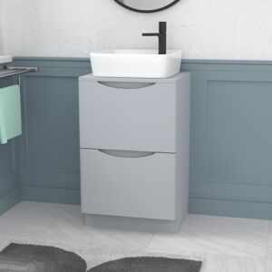 Nes Home 500mm Matte Grey Drawers Vanity, Worktop & Square Rounded Corner Basin Nes Home 500mm Matte Grey Drawers Vanity, Worktop & Square Rounded Corner Basin